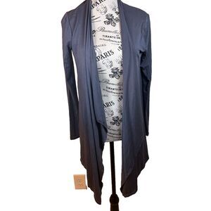 Barefoot Dreams Luxe Milk Jersey Calypso Gray Wrap Cardigan Loungewear Size S